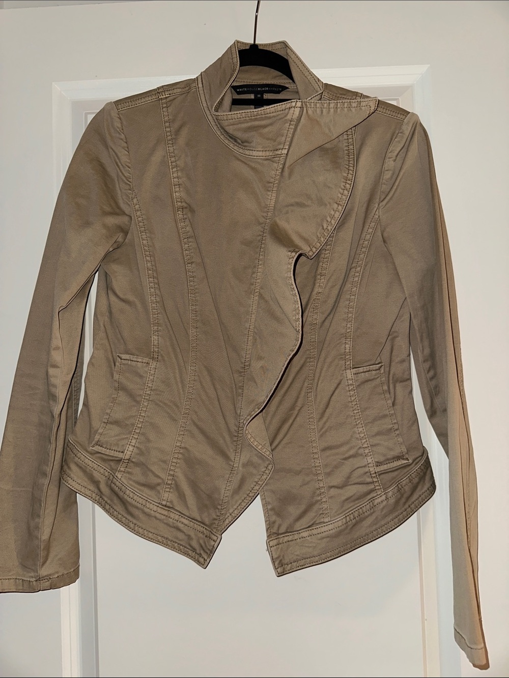 WHBM Women's Asymmetrical Ruffle Jacket